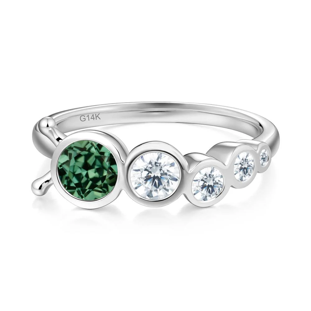 Round Green Sapphire Bubble Ring - Image 7