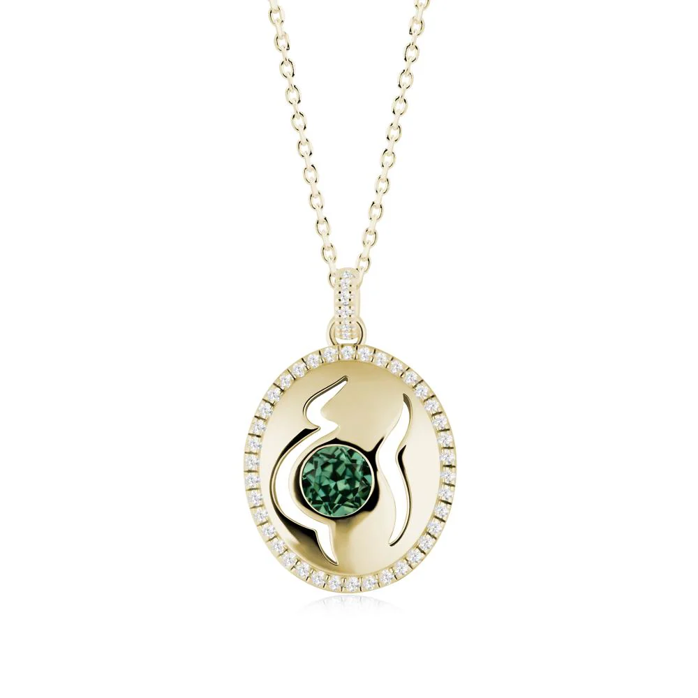 Green Sapphire Pregnant Women Necklace - Image 2