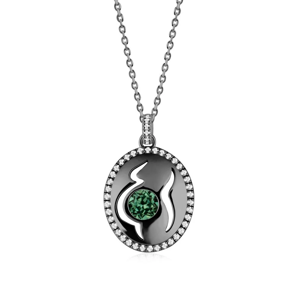 Green Sapphire Pregnant Women Necklace - Image 3