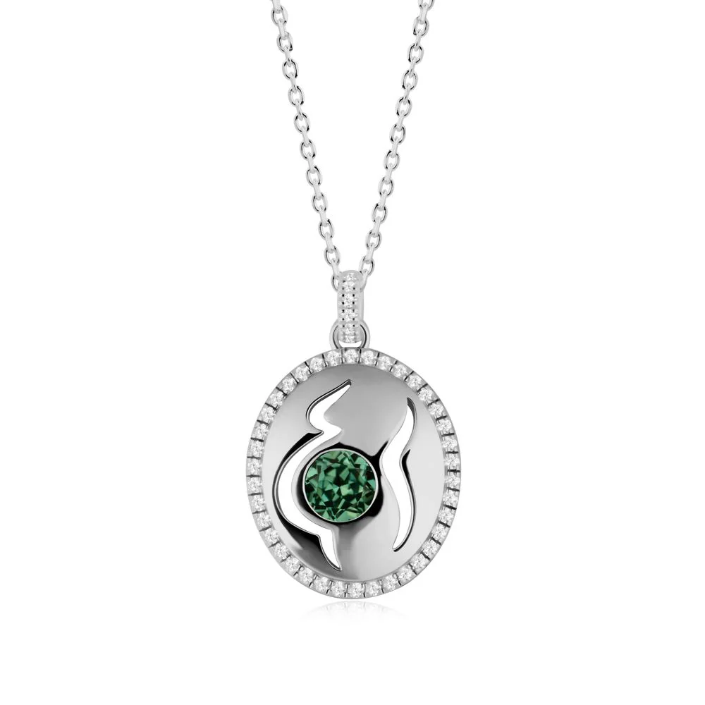Green Sapphire Pregnant Women Necklace - Image 4