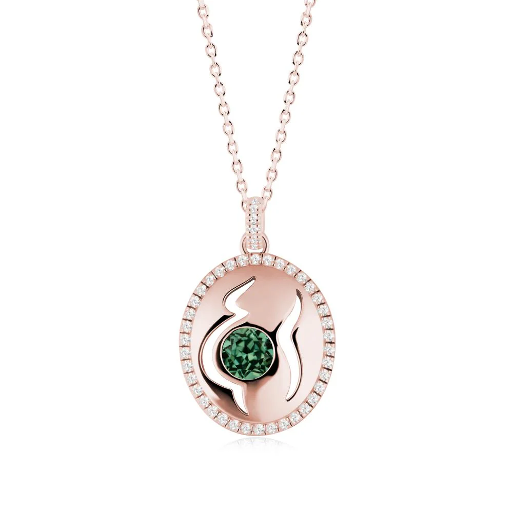 Green Sapphire Pregnant Women Necklace - Image 7