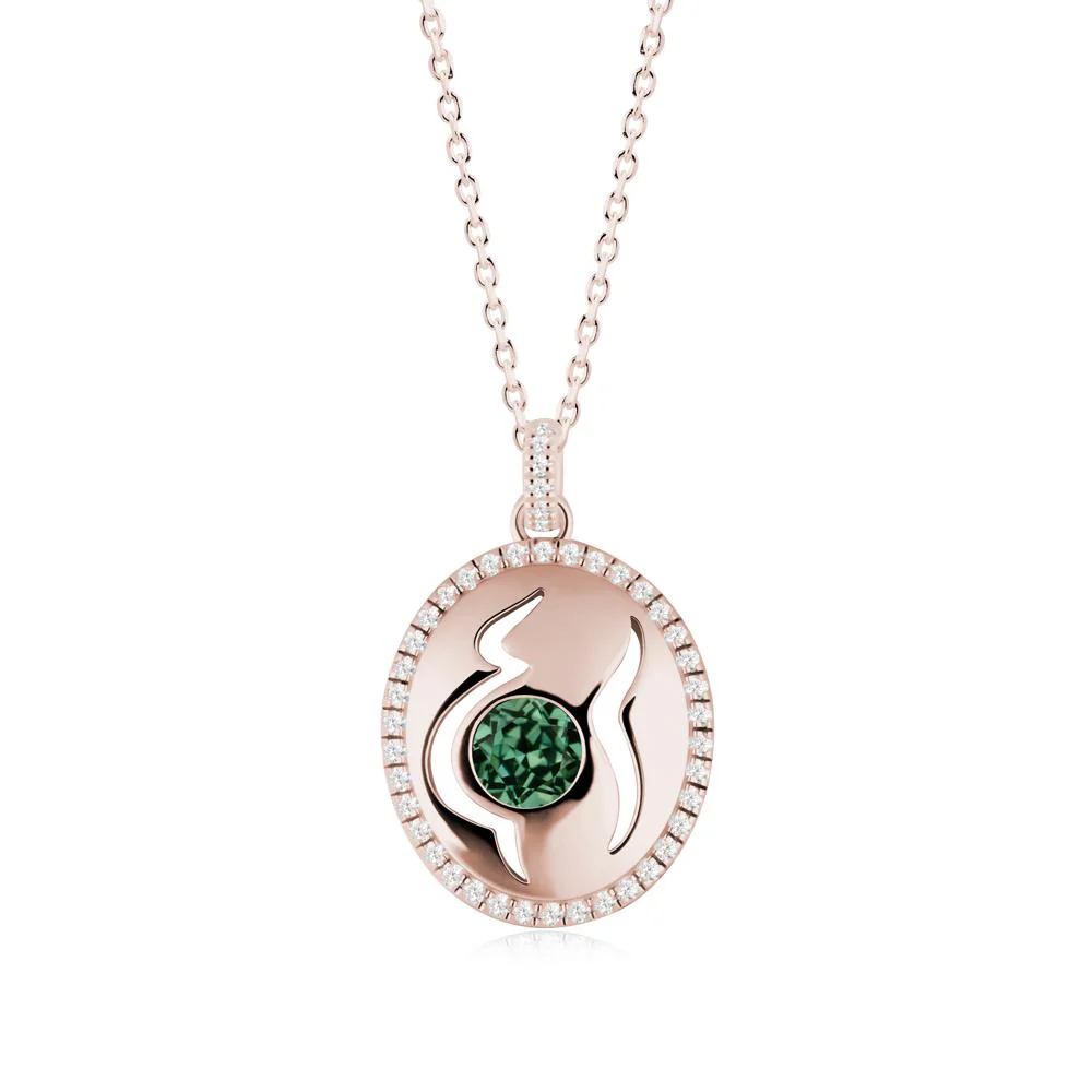 Green Sapphire Pregnant Women Necklace - Image 8
