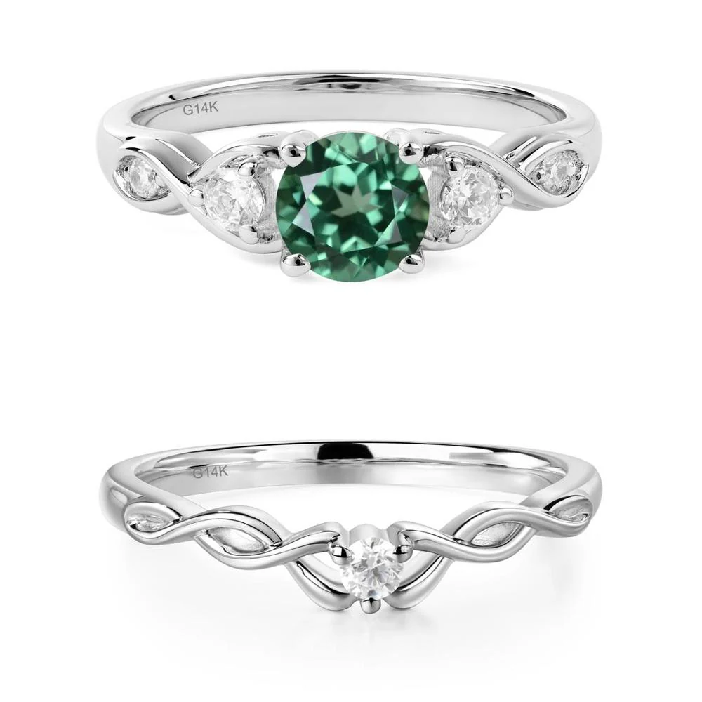 Green Sapphire Twisted Ring - Image 17