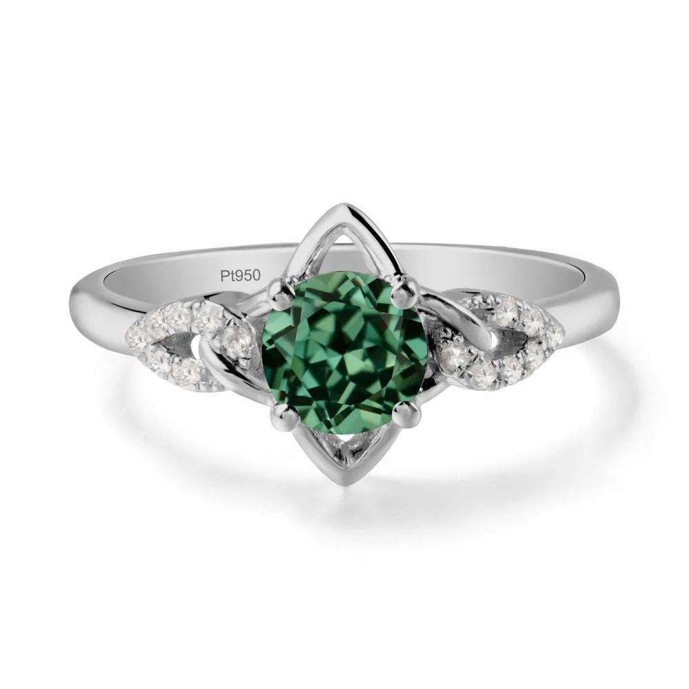 Four Pointed Star Green Sapphire Ring