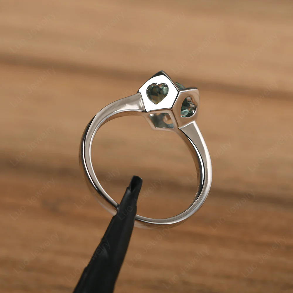 Green Sapphire Lotus Flower Engagement Ring - Image 3