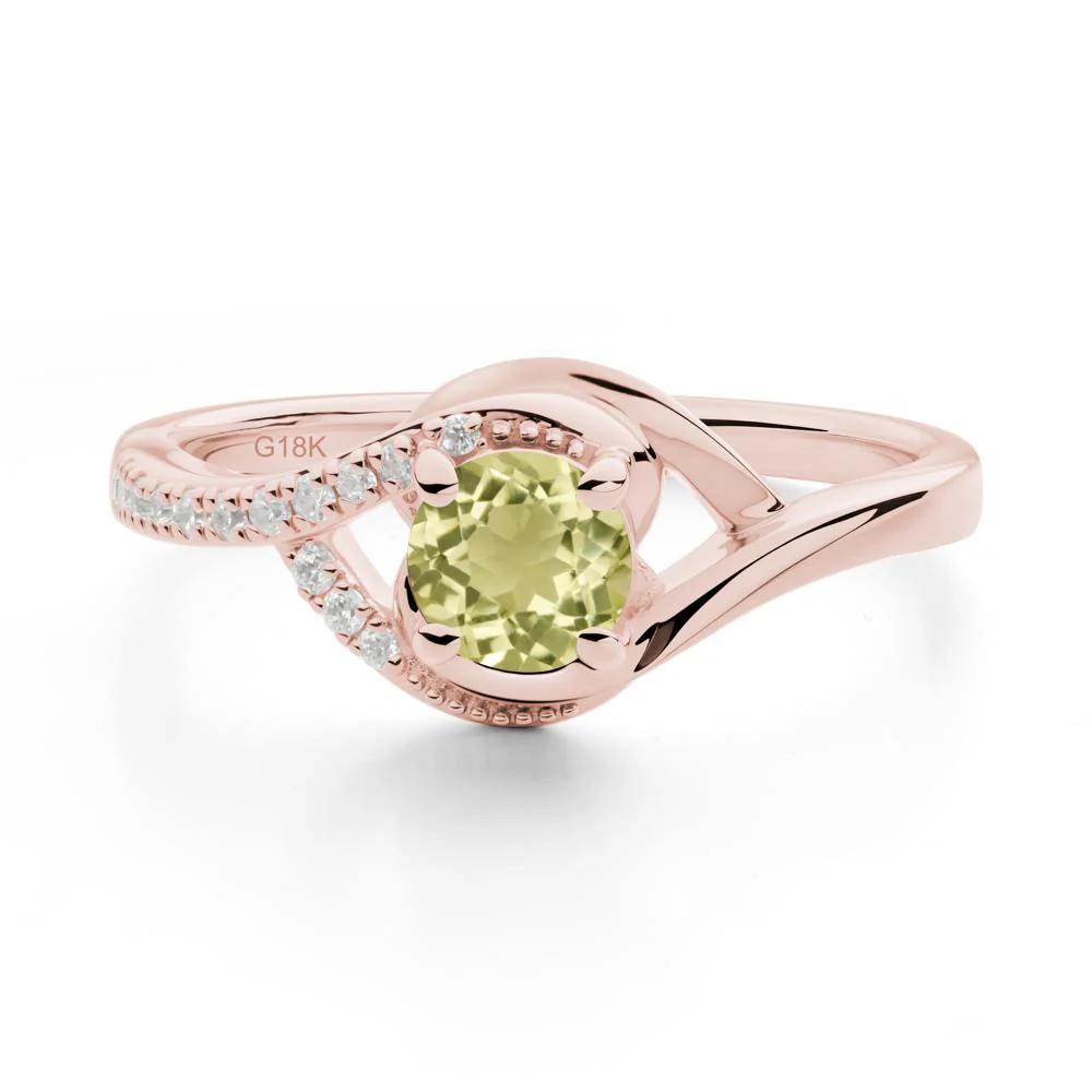 Round Lemon Quartz Bypass Statement Ring - Image 7