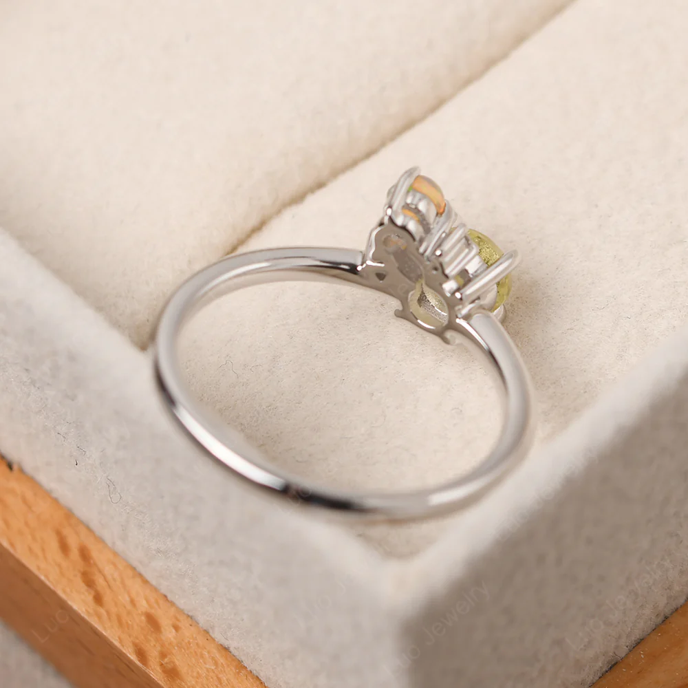 Round Lemon Quartz Engagement Ring - Image 4