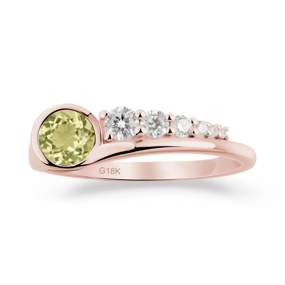 Round Lemon Quartz Graduated Bubble Ring - Image 4