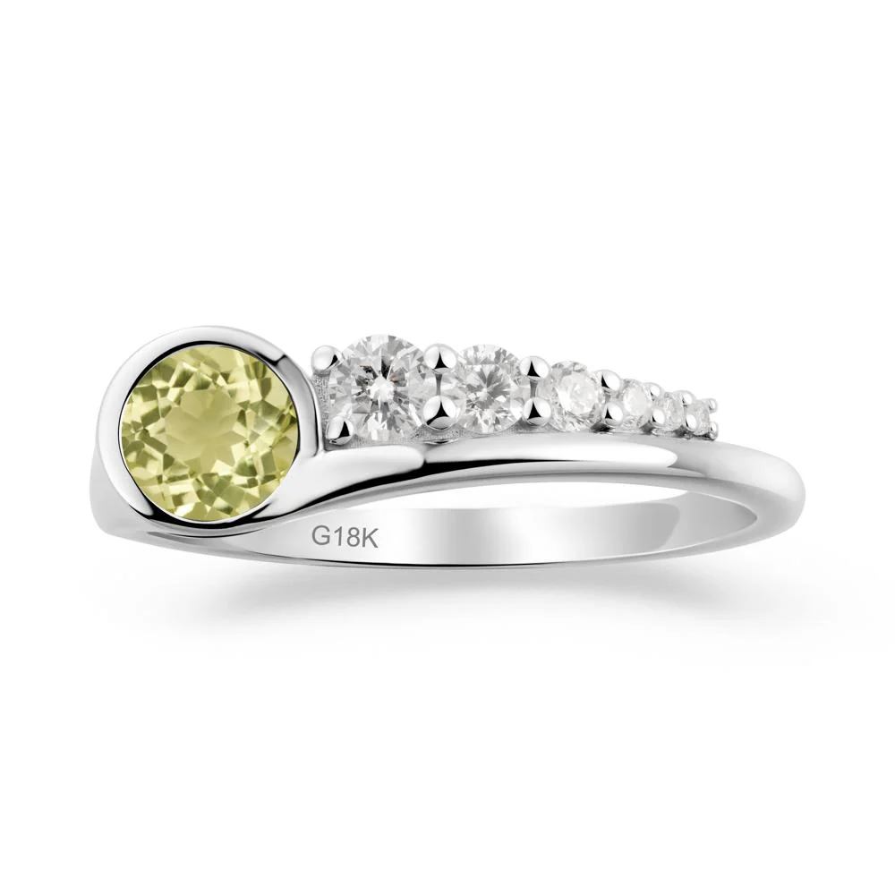 Round Lemon Quartz Graduated Bubble Ring - Image 5