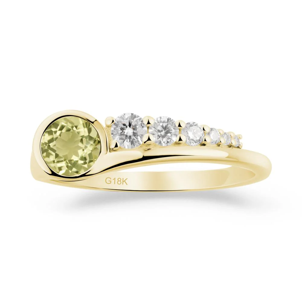 Round Lemon Quartz Graduated Bubble Ring - Image 9