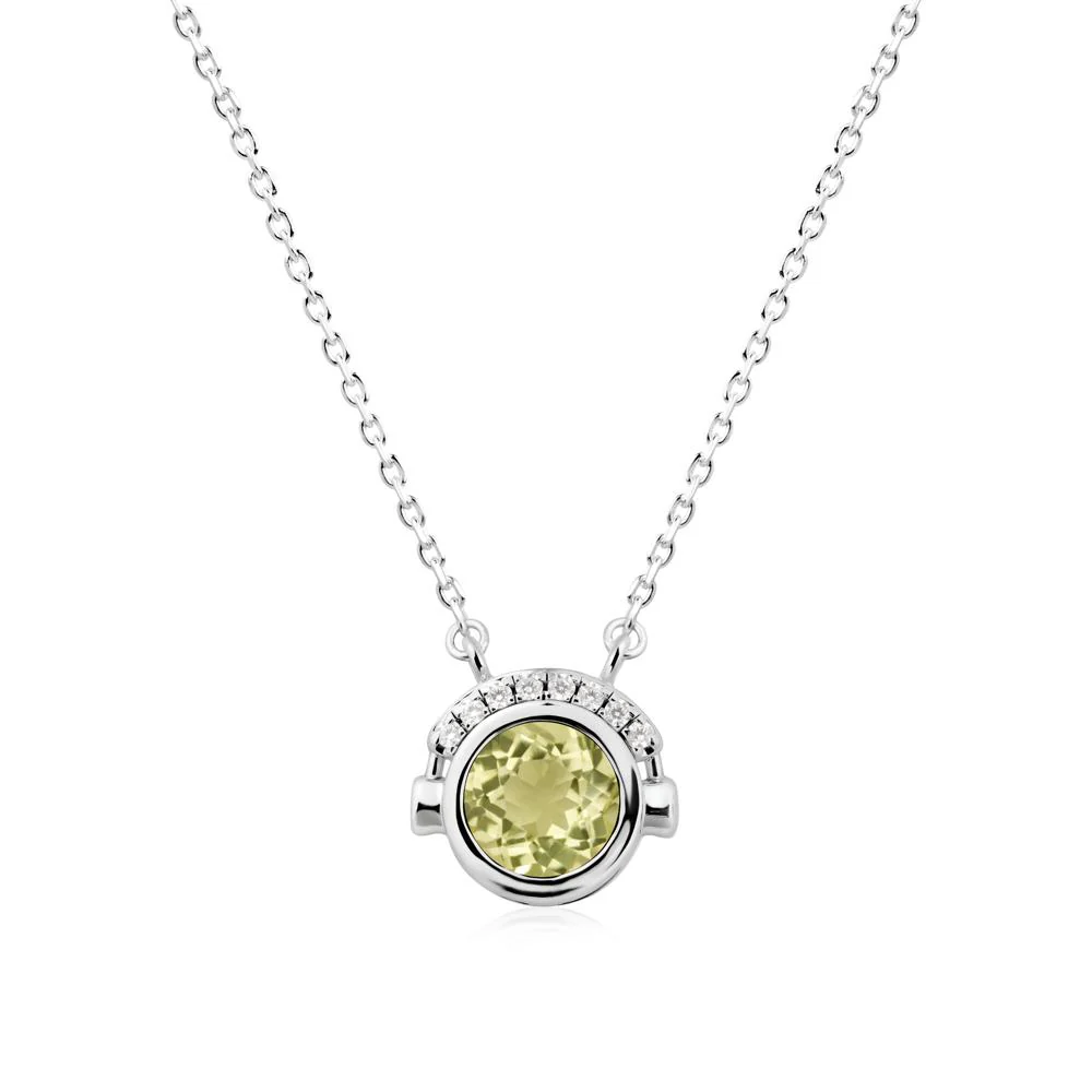 Round Lemon Quartz Headphones Necklace - Image 3