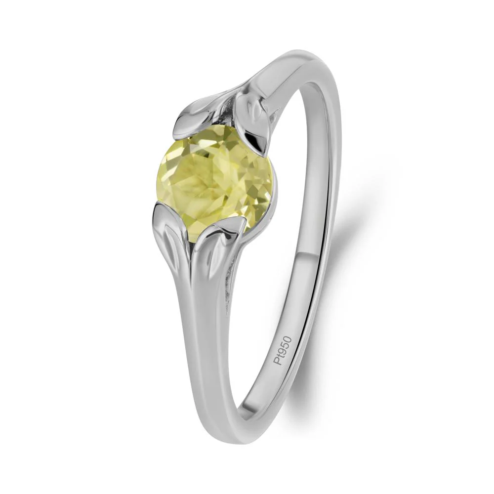 Round Lemon Quartz Leaf Ring - Image 6