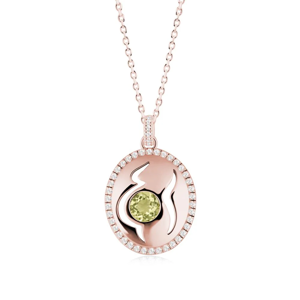 Motherhood Round Lemon Quartz Pendant - Image 2