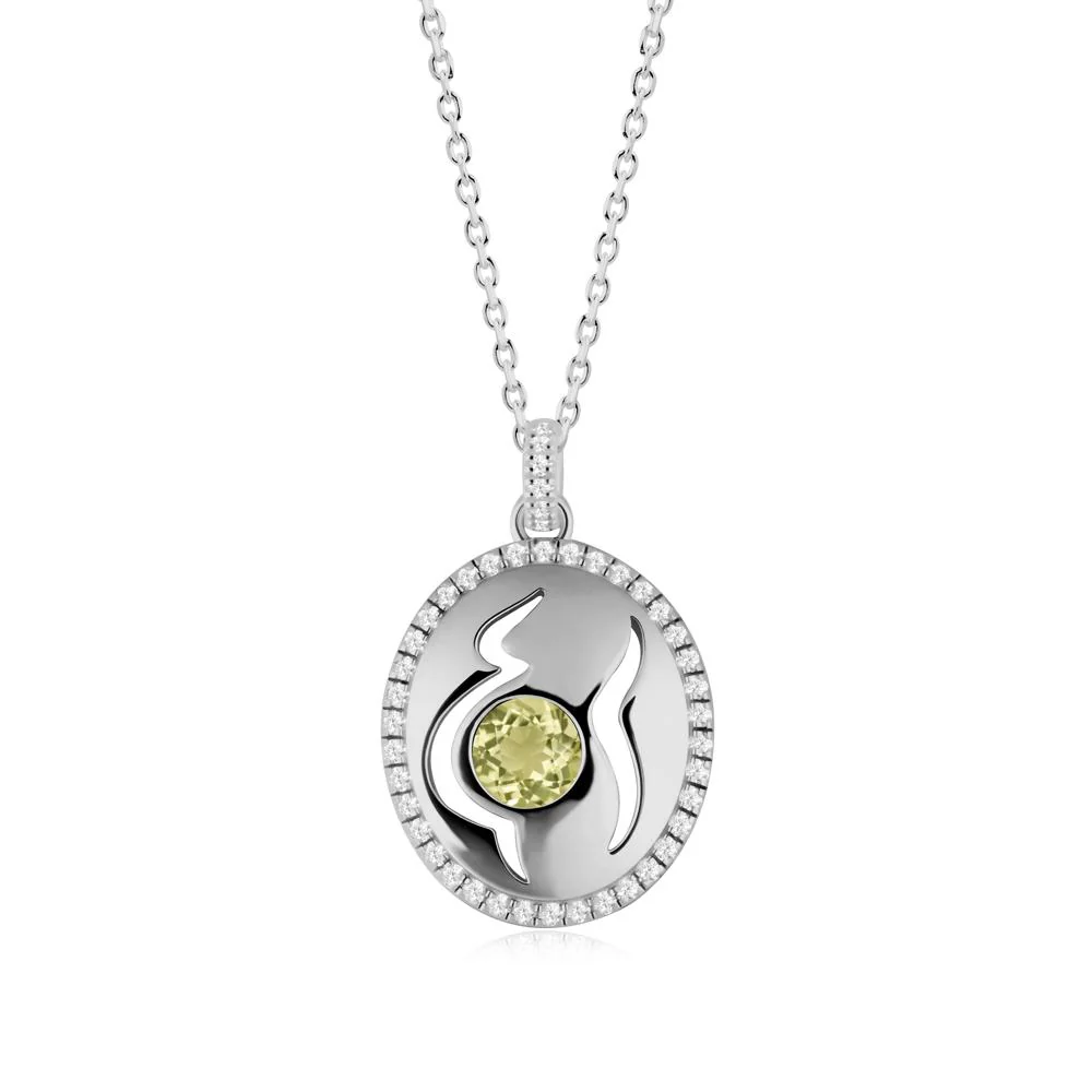 Motherhood Round Lemon Quartz Pendant - Image 3