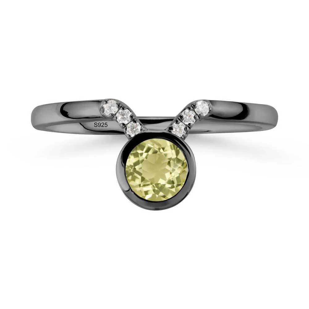 Round Lemon Quartz Taurus Zodiac Ring-Sensual & Loyal - Image 7