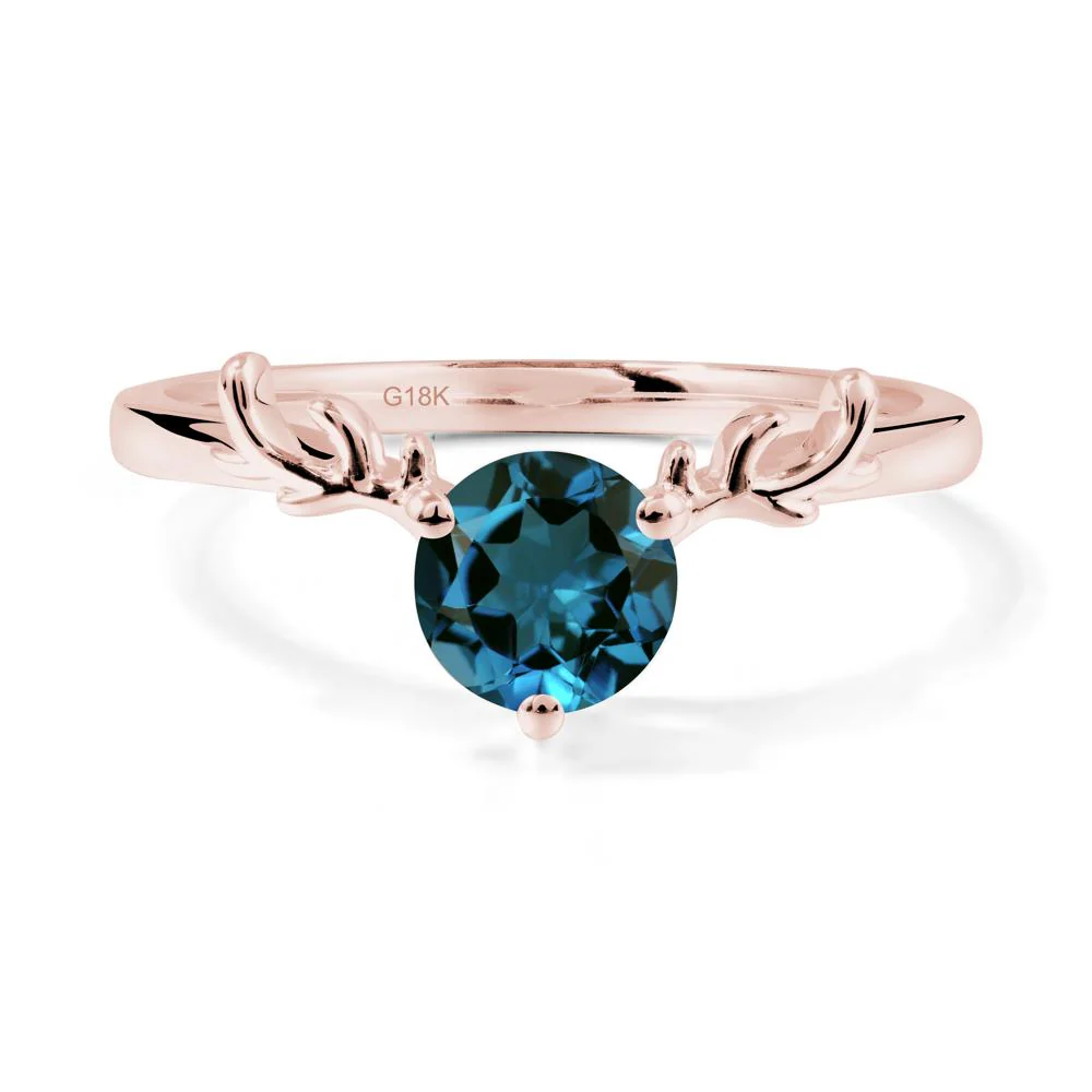Round London Blue Topaz Reindeer Ring - Image 4