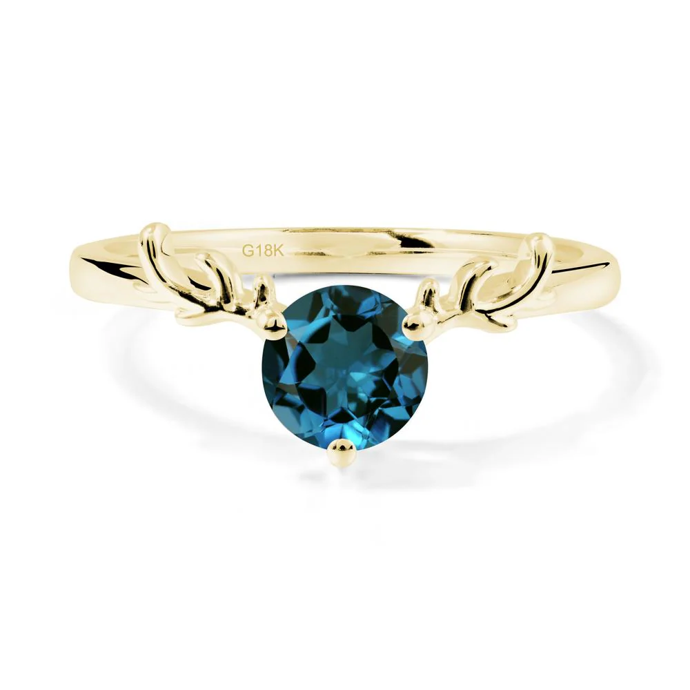 Round London Blue Topaz Reindeer Ring - Image 6