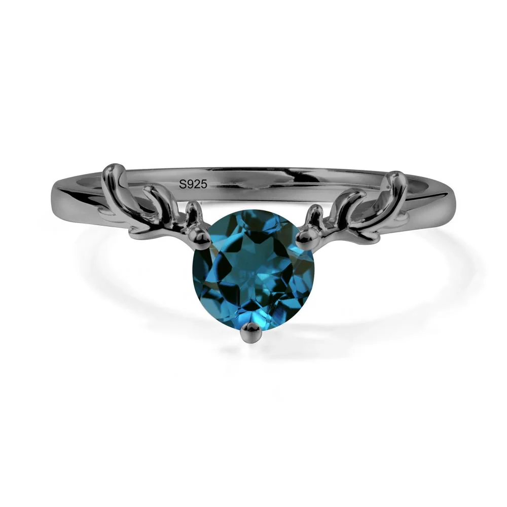 Round London Blue Topaz Reindeer Ring - Image 7
