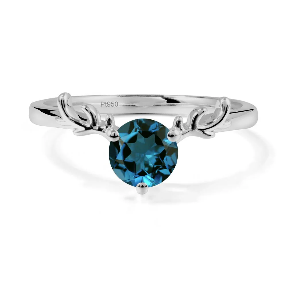 Round London Blue Topaz Reindeer Ring - Image 8