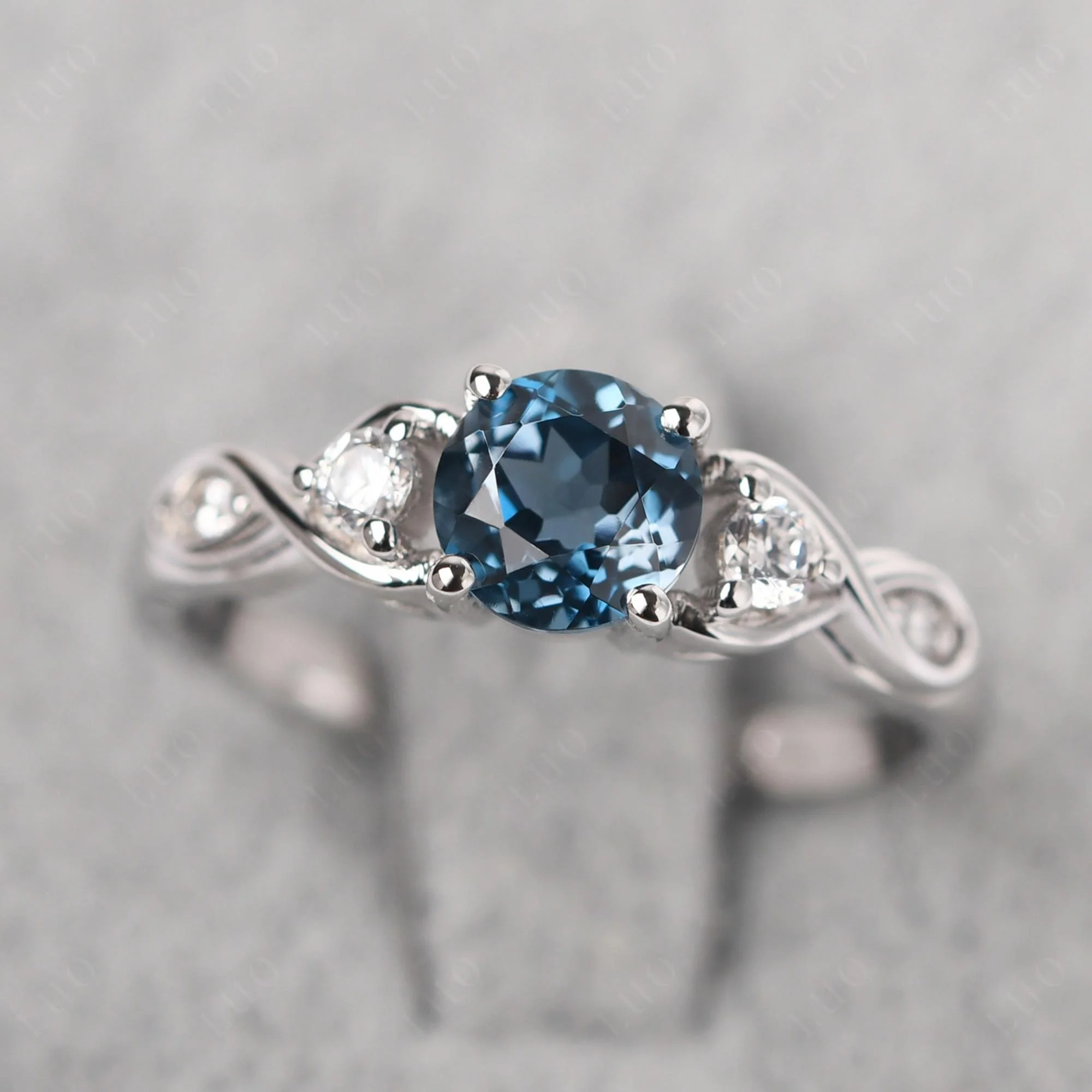 London Blue Topaz Twisted Ring - Image 29
