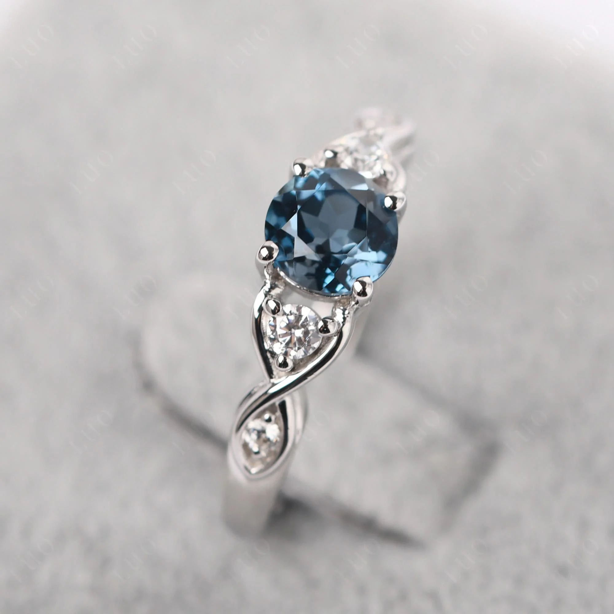 London Blue Topaz Twisted Ring - Image 30