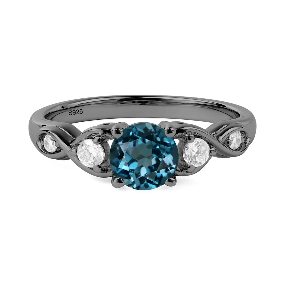 London Blue Topaz Twisted Ring - Image 9