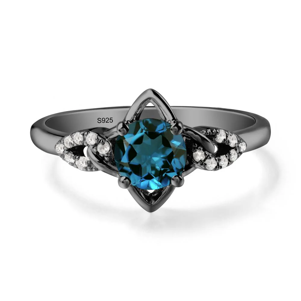 Unique London Blue Topaz Celtic Knot Ring - Image 8