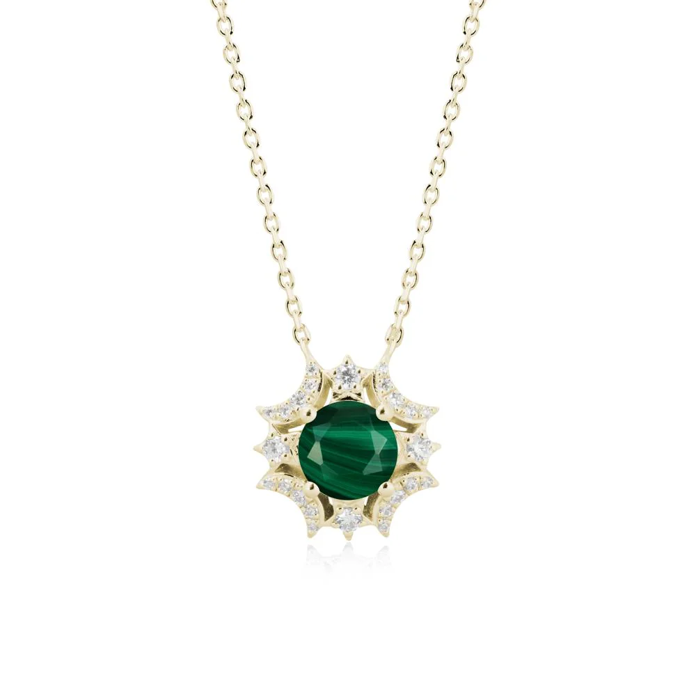 Round Malachite Celestial Star Pendant Necklace - Image 4