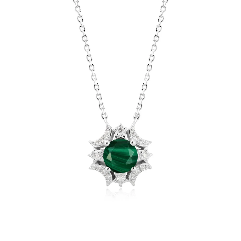 Round Malachite Celestial Star Pendant Necklace - Image 6