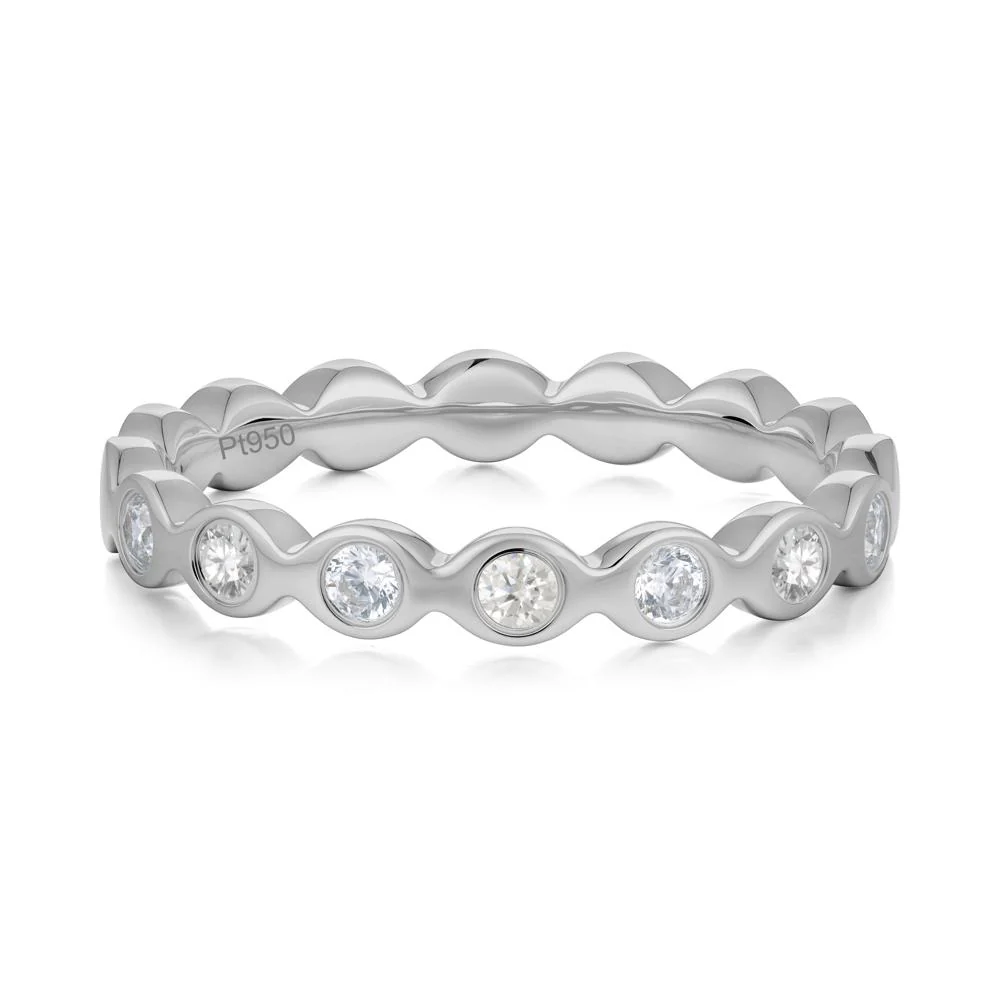 Round Moissanite and Cubic Zirconia Eternity Ring