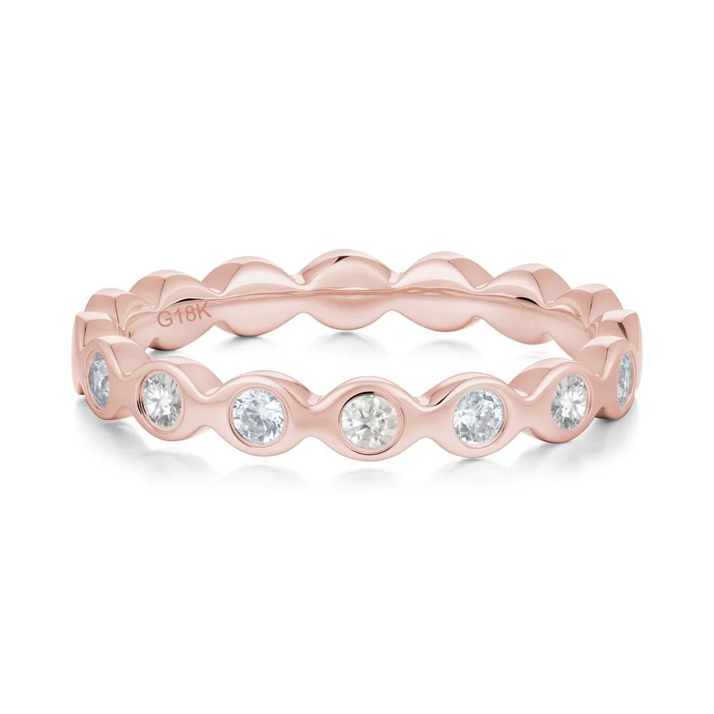 Round Moissanite and Cubic Zirconia Eternity Ring - Image 2
