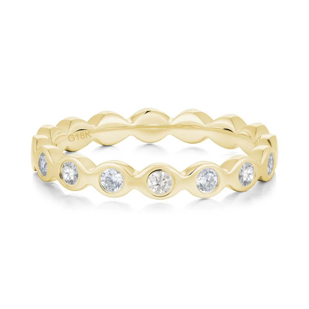 Round Moissanite and Cubic Zirconia Eternity Ring - Image 4