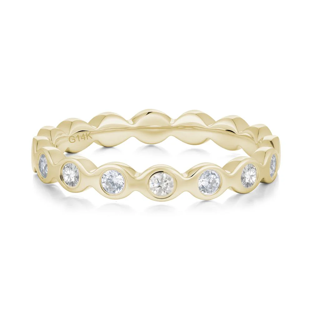 Round Moissanite and Cubic Zirconia Eternity Ring - Image 5