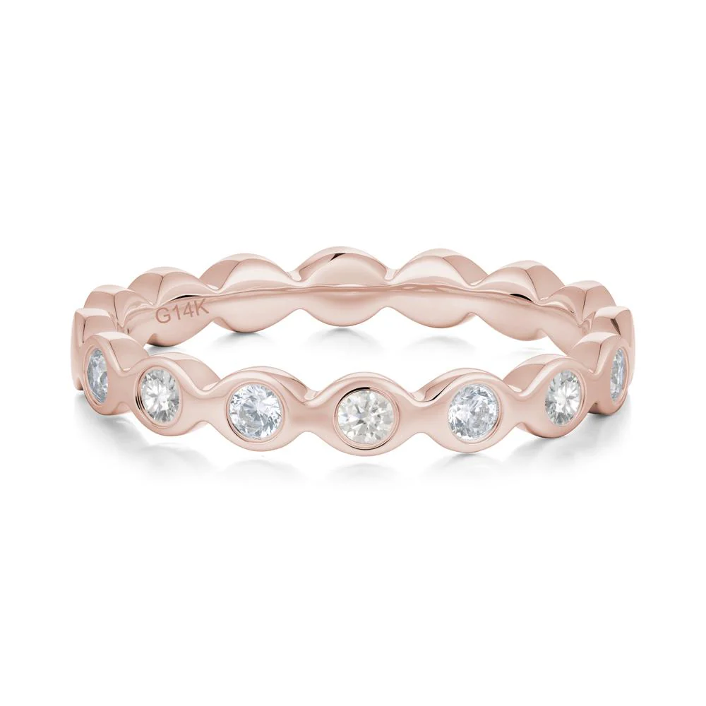 Round Moissanite and Cubic Zirconia Eternity Ring - Image 6