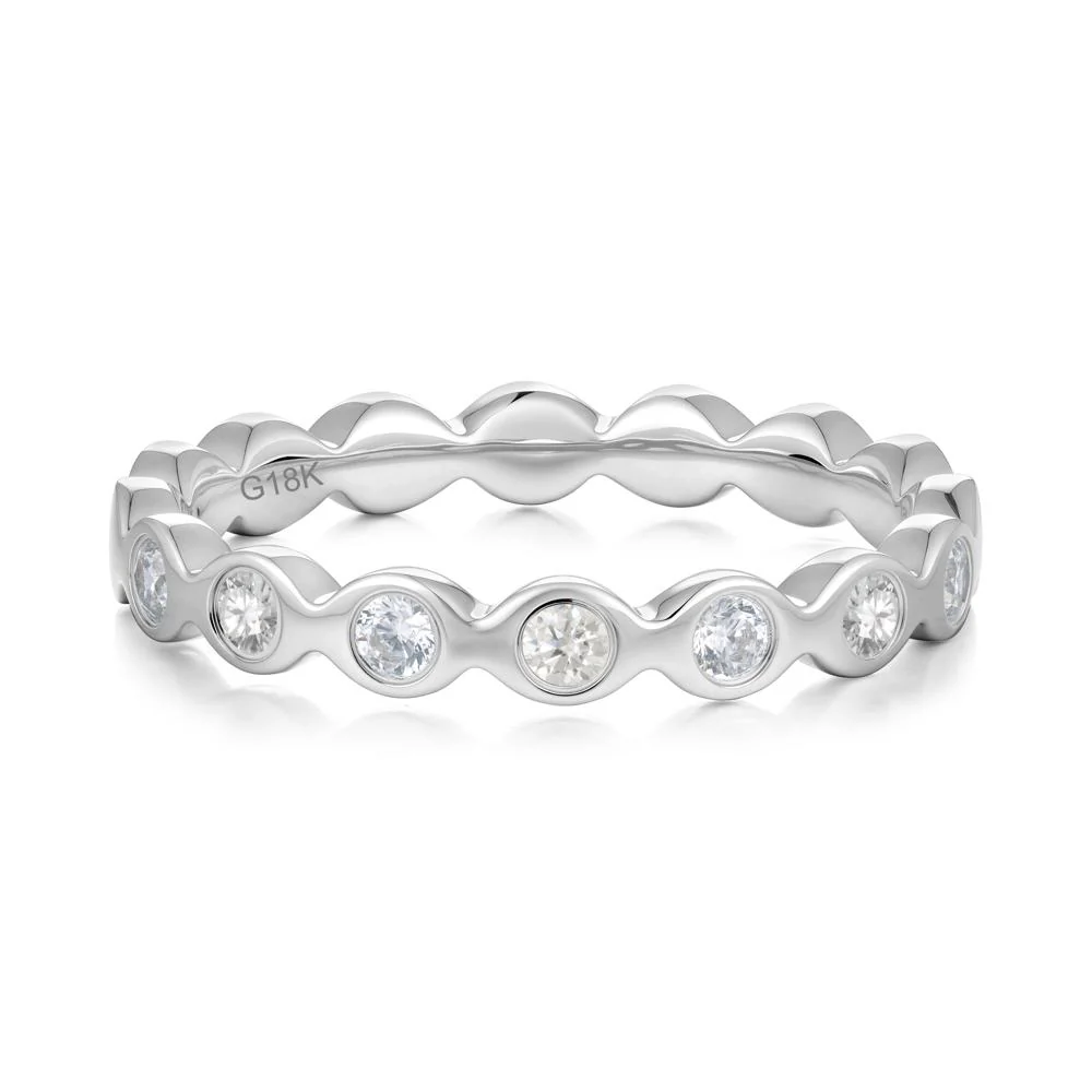 Round Moissanite and Cubic Zirconia Eternity Ring - Image 9