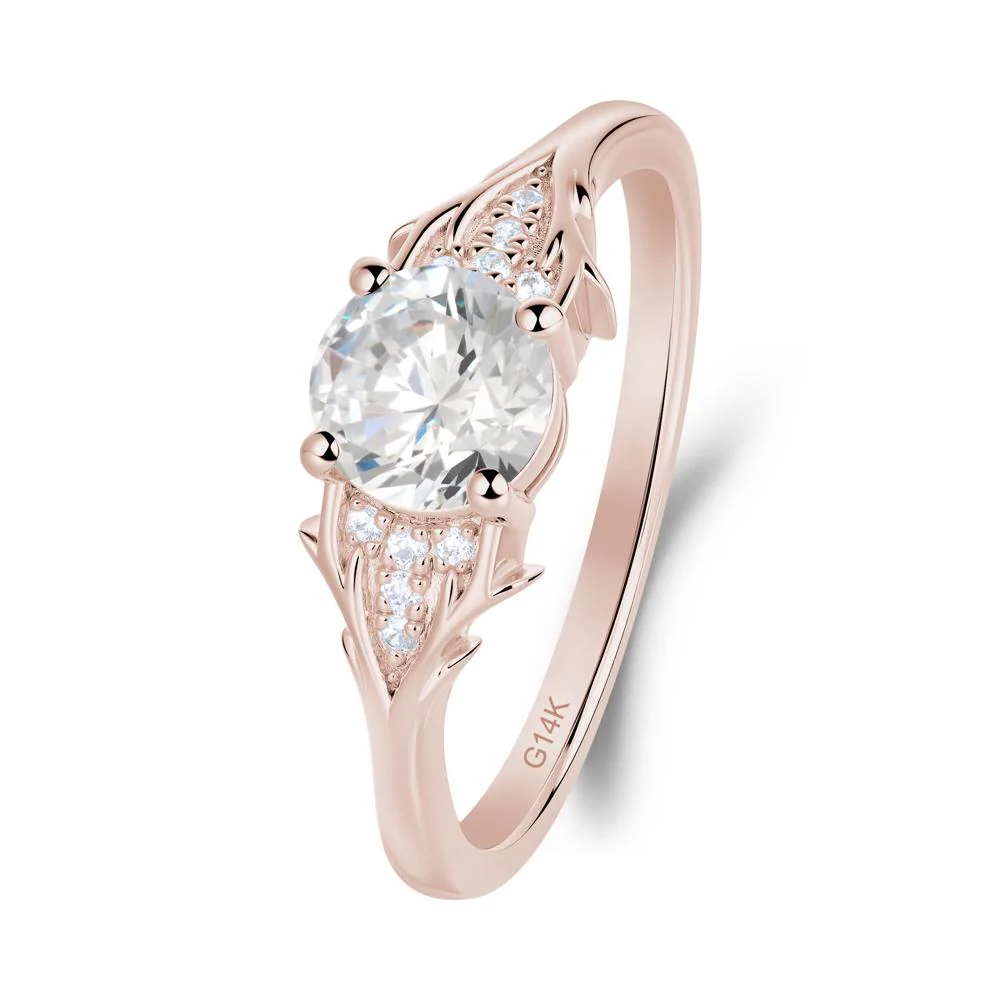 Round Moissanite Branch Engagement Ring - Image 3