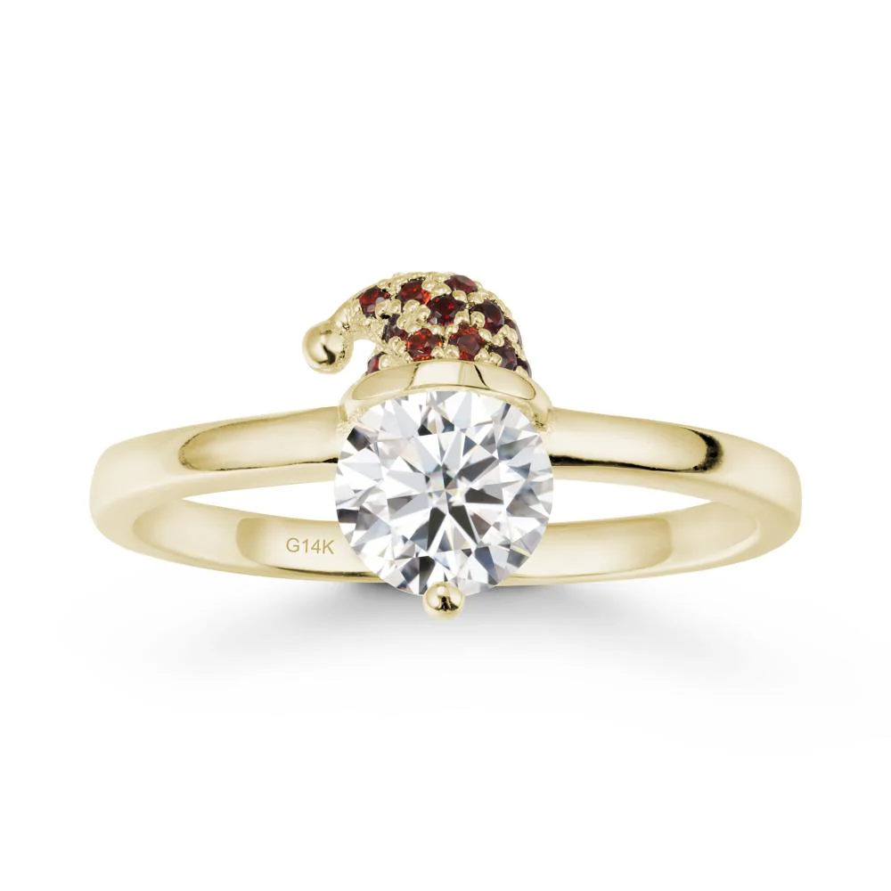Round Moissanite Creative Ring In 14K Rose Gold