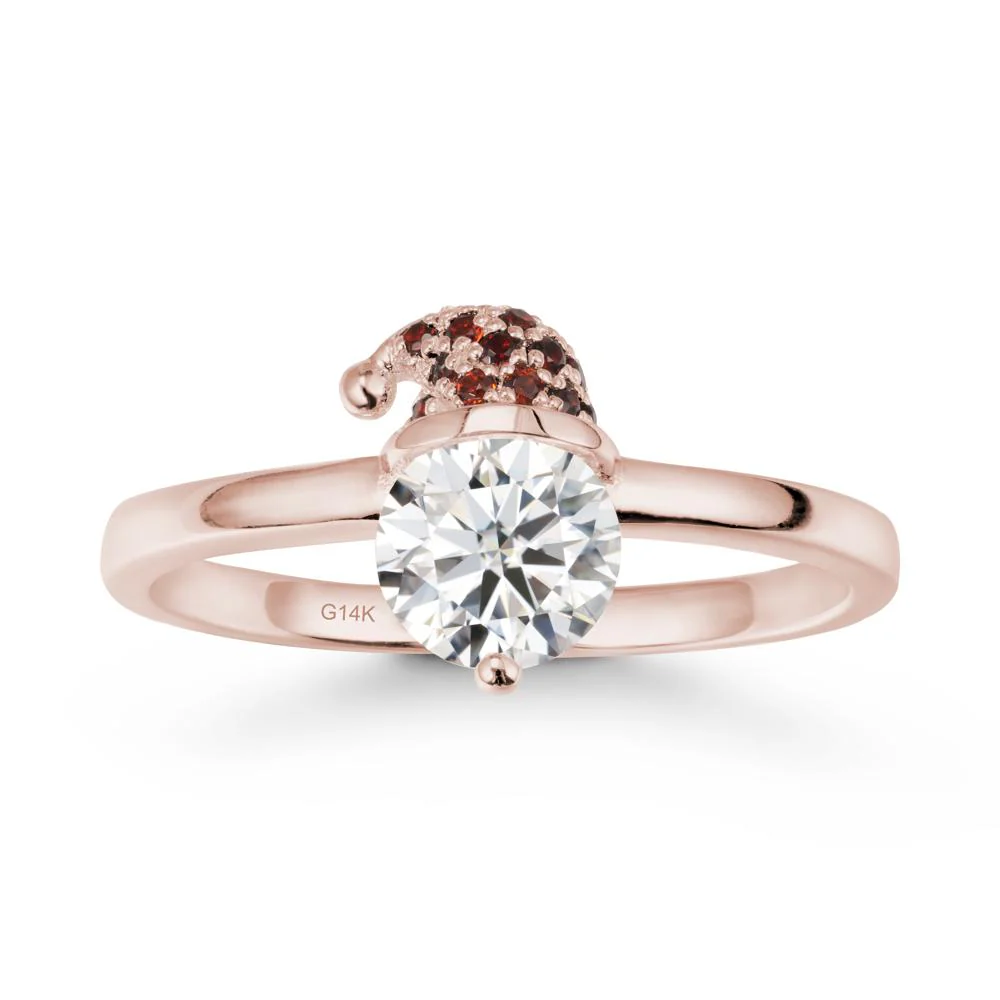 Round Moissanite Creative Ring In 14K Rose Gold - Image 2