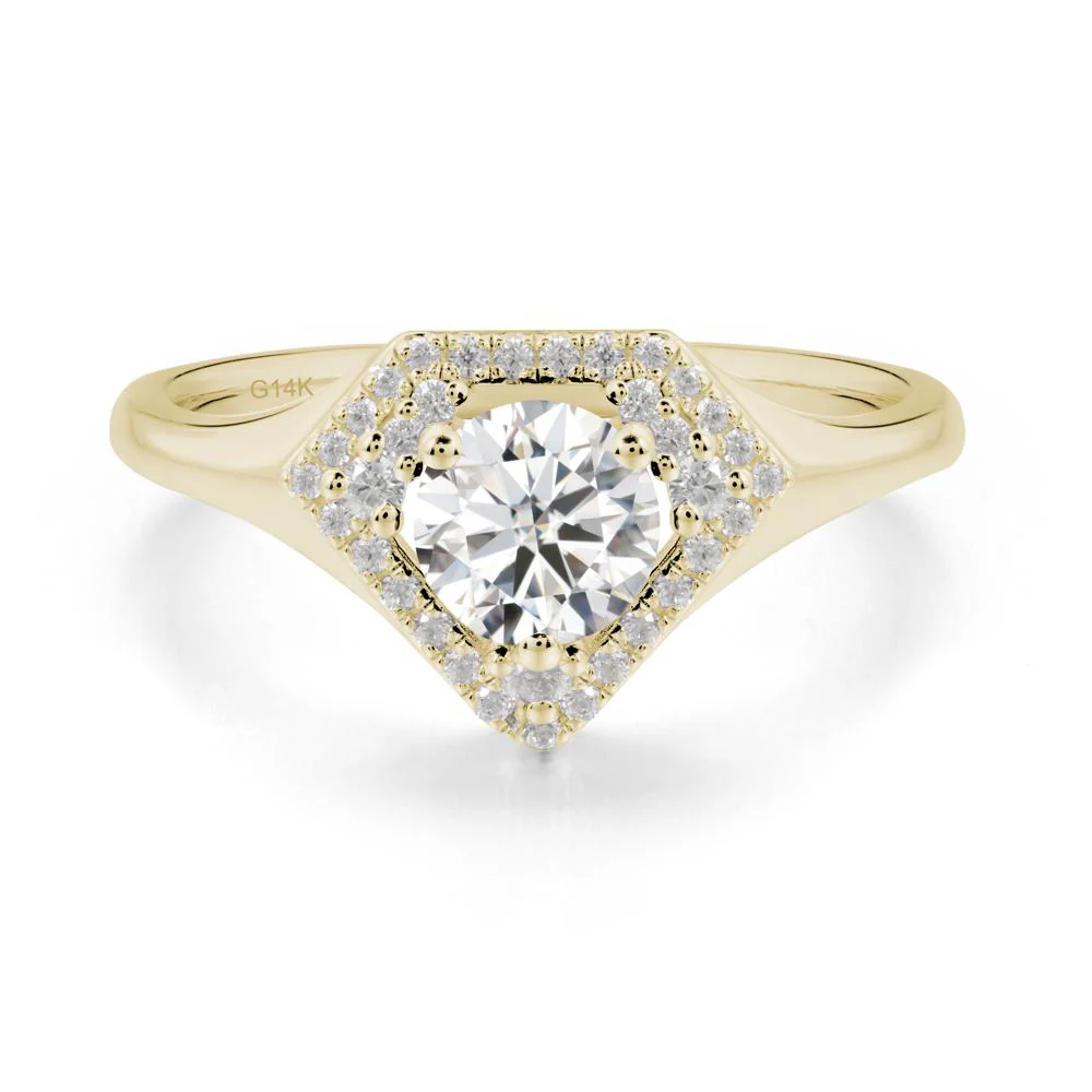 Round Moissanite Double Halo Ring - Image 4
