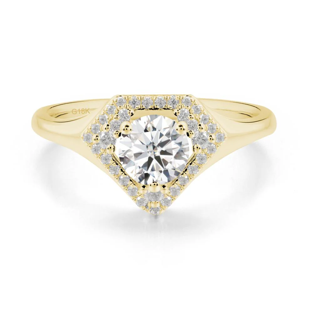 Round Moissanite Double Halo Ring - Image 6