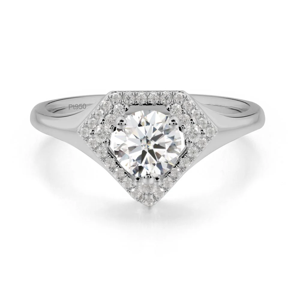 Round Moissanite Double Halo Ring - Image 8