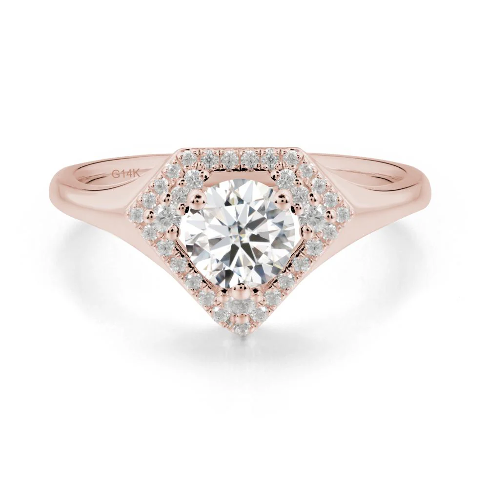 Round Moissanite Double Halo Ring - Image 9