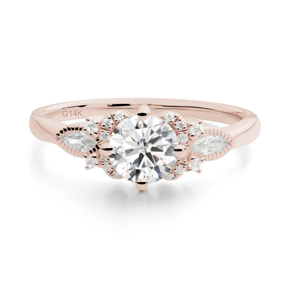 Round Moissanite Floral Statement Ring - Image 9