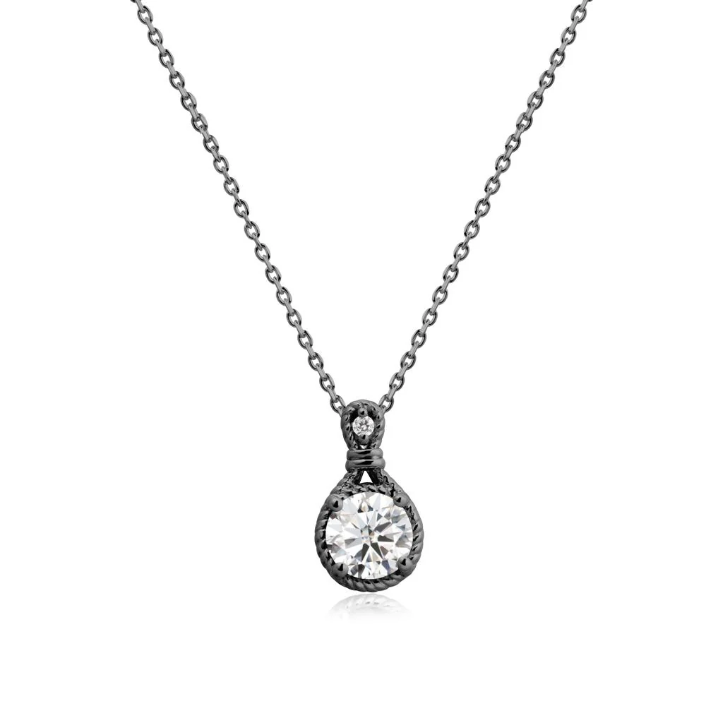 Round Moissanite Knot Rope Necklace - Image 7