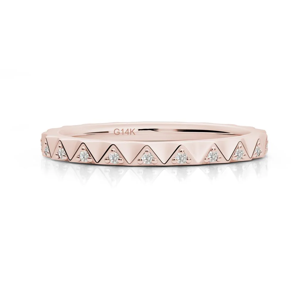 Round Moissanite Stackable Ring - Image 3