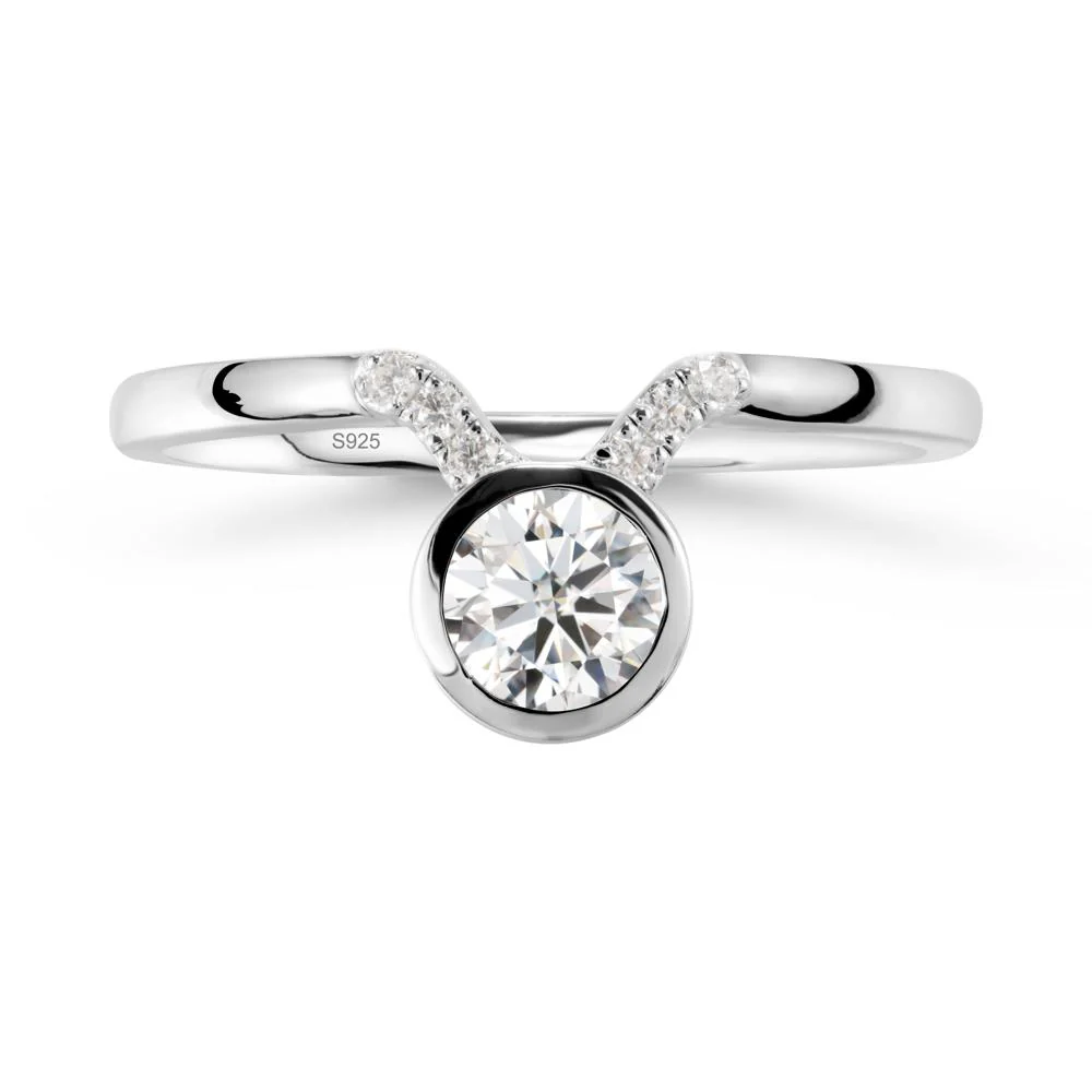 Round Moissanite Taurus Zodiac Ring-Sensual & Loyal - Image 9
