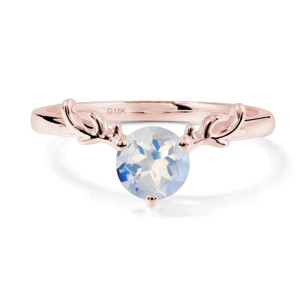 Round Moonstone Antler Christmas Ring - Image 4