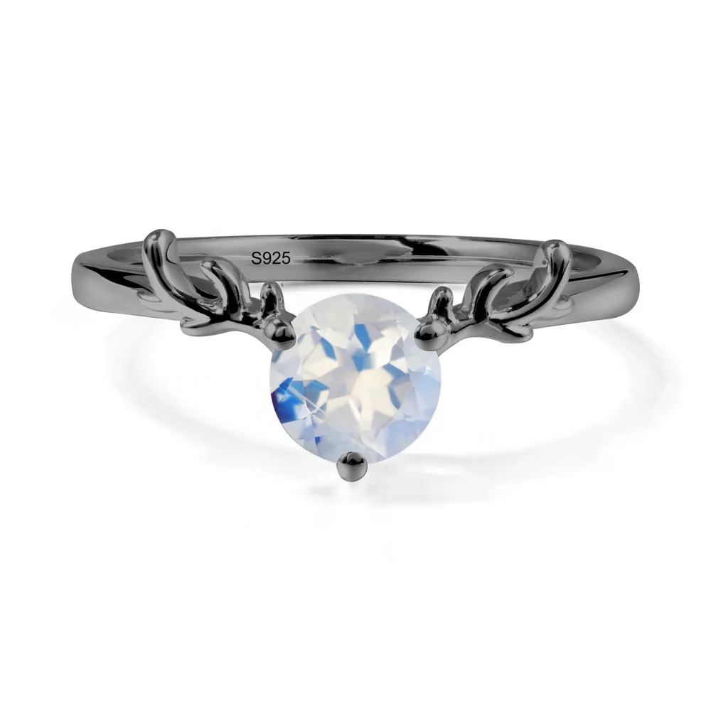 Round Moonstone Antler Christmas Ring - Image 7