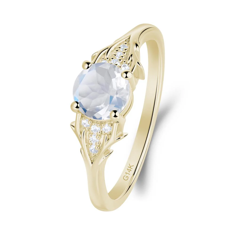 Round Moonstone Branch Engagement Ring - Image 3