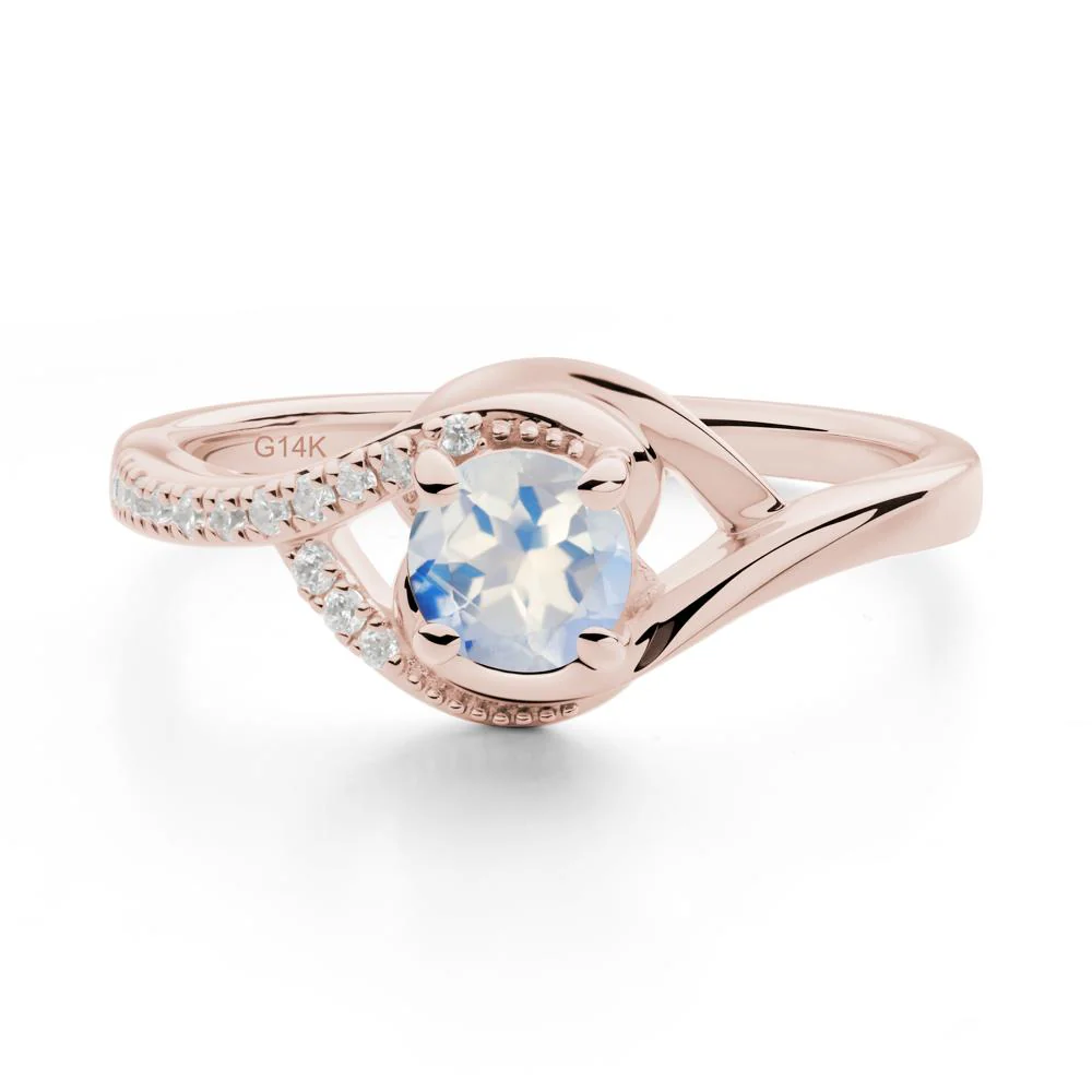 Round Moonstone Bypass Statement Ring